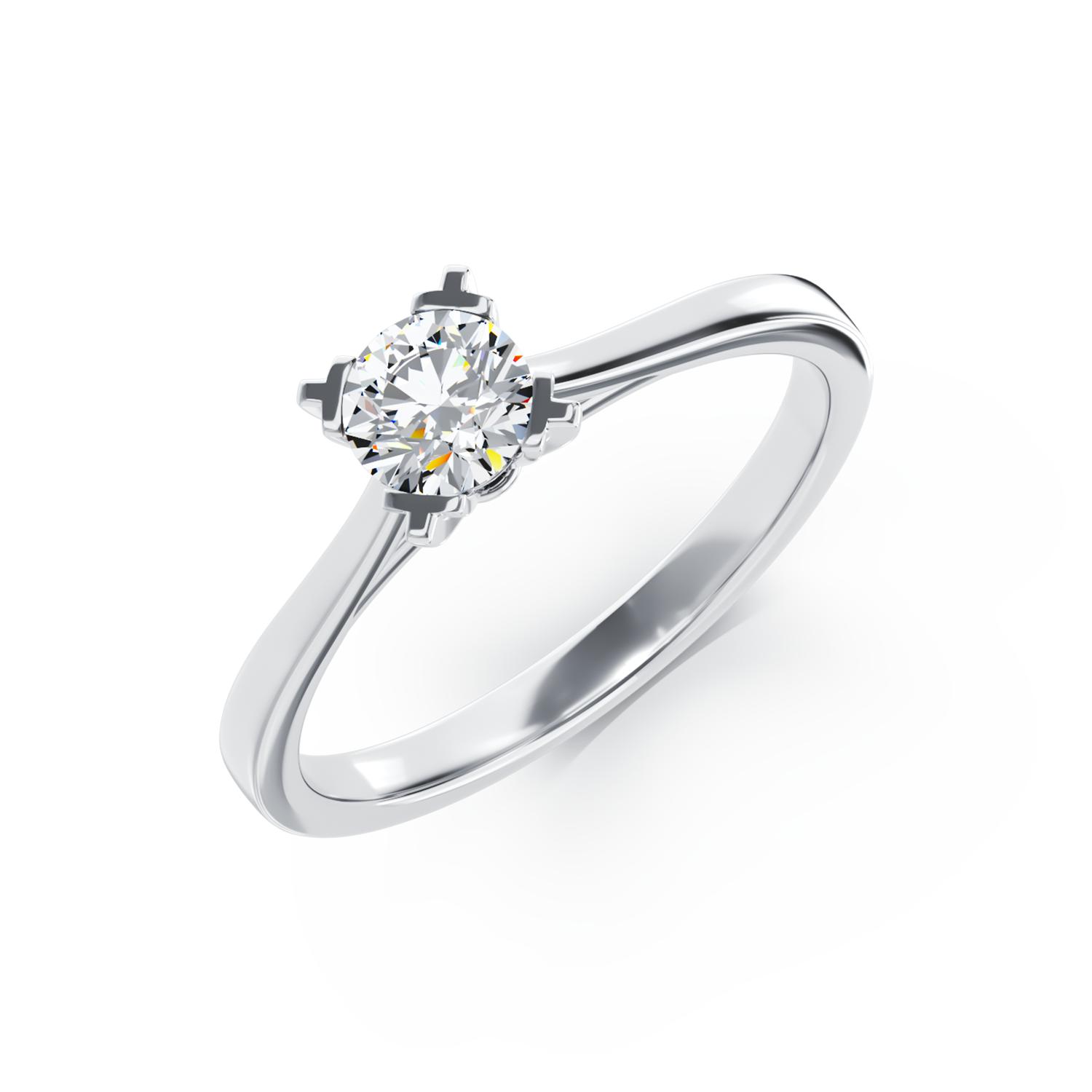 18K white gold engagement ring with a 0.16ct solitaire diamond